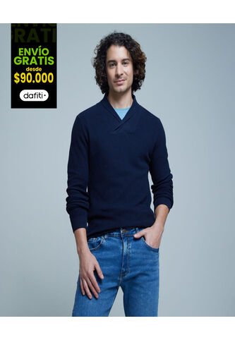 Saco Para Hombre Shawl Neck Color Azul  Marca Ostu #60330036 Ostu