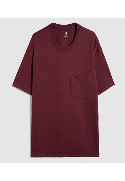 Camiseta Para Hombre Manga Corta Color Vino Marca Ostu #60091409