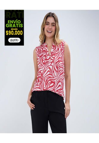 Blusa Para Mujer Manga Sisa Color Rojo Marca Ostu #40121068 Ostu