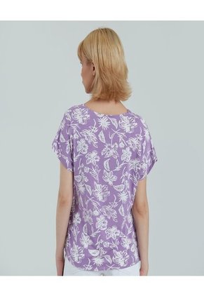 Blusa Para Mujer Manga Corta Color Lila  Marca Ostu #40120896