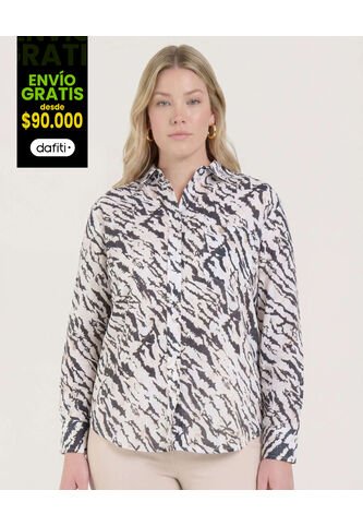 Camisa Para Mujer Manga Larga Color Crema Marca Ostu #40010248 Ostu