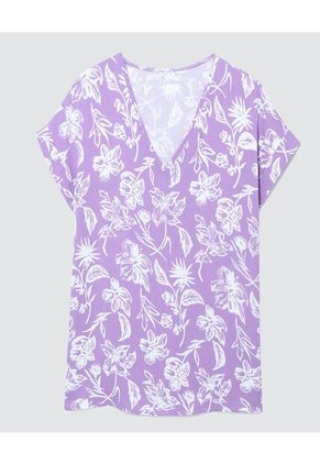 Blusa Para Mujer Manga Corta Color Lila  Marca Ostu #40120896