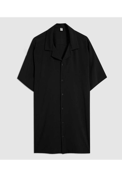 Camisa Para Hombre Manga Corta Sin Bolsillo Color Negro Marca Ostu #60010766