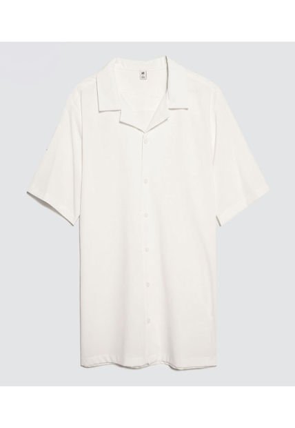 Camisa Para Hombre Manga Corta Sin Bolsillo Color Crema Marca Ostu #60010767