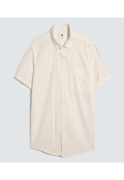 Camisa Para Hombre Manga Corta Con Bolsillo Color Blanco Marca Ostu #60010659