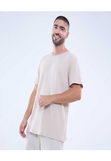 Camiseta Para Hombre Manga Corta Color Avena Marca Ostu #60091542