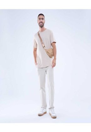 Camiseta Para Hombre Manga Corta Color Avena Marca Ostu #60091542