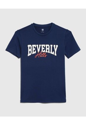 Camiseta Infantil Niño Manga Corta Cuello Redondo Color Azul Marca Ostu #80090274