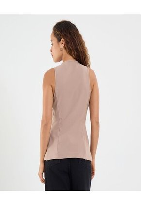 Chaleco Para Mujer Plano Color Café Marca Ostu #40250019