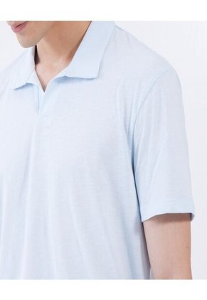 Polo Para Hombre Cuello Maquina Sin Bolsillo Color Azul  Marca Ostu #60110557