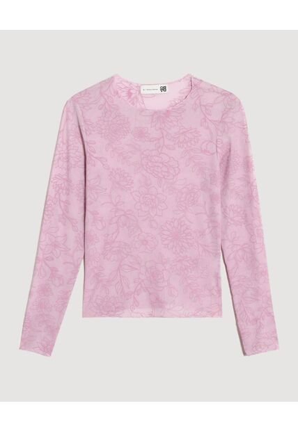 Camiseta  Para Mujer Manga Larga Cuello Redondo Color Rosa Marca Ostu #40092779