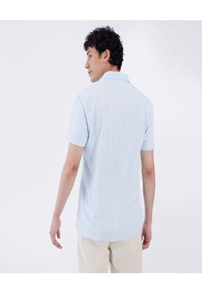 Polo Para Hombre Cuello Maquina Sin Bolsillo Color Azul  Marca Ostu #60110557