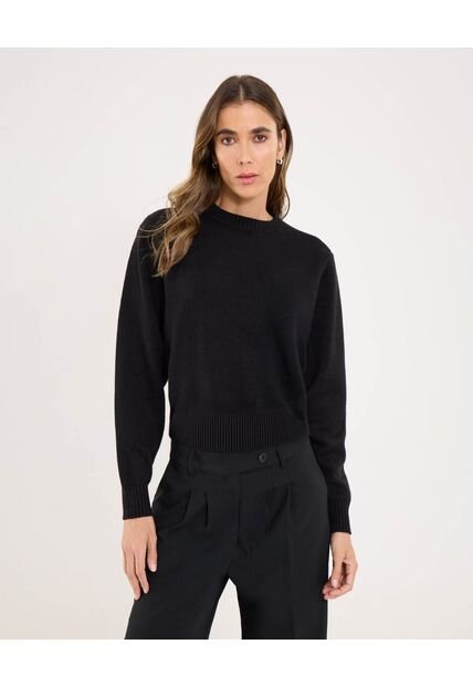 Saco Para Mujer Cuello Redondo Color Negro Marca Ostu #40330077