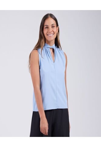 Blusa Para Mujer Manga Sisa Color Azul  Marca Ostu #40120862 Ostu
