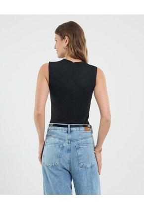 Camiseta Para Mujer Manga Sisa Cuello Redondo Color Negro Marca Ostu #40092523