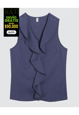 Blusa Para Mujer Manga Sisa Color Azul  Marca Ostu #40120973 Ostu