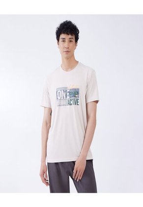 Camiseta Para Hombre Manga Corta Color Amarillo  Marca Ostu #60090975