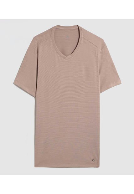 Camiseta Para Hombre Manga Corta Color Beige Marca Ostu #60091495