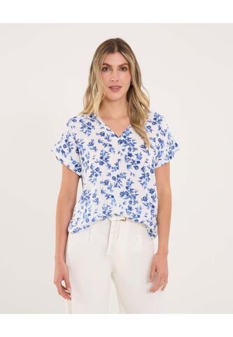 Blusa Para Mujer Manga Corta Color Crudo Marca Ostu #40121184 Ostu