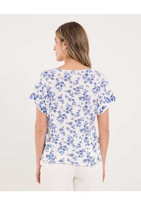 Blusa Para Mujer Manga Corta Color Crudo Marca Ostu #40121184