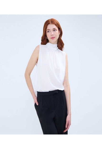 Blusa Para Mujer Manga Sisa Color Crudo Marca Ostu #40121055