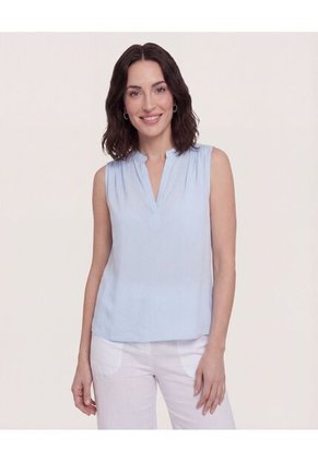 Blusa Manga Sisa  Para Mujer Celeste Ostu