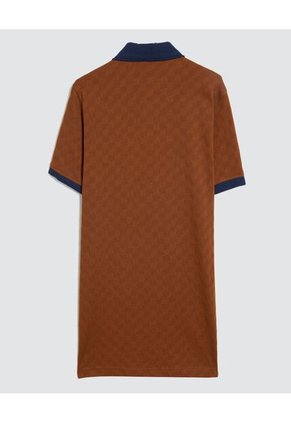 Polo Para Hombre Cuello Tejido Sin Bolsillo Color Café  Marca Ostu #60110659