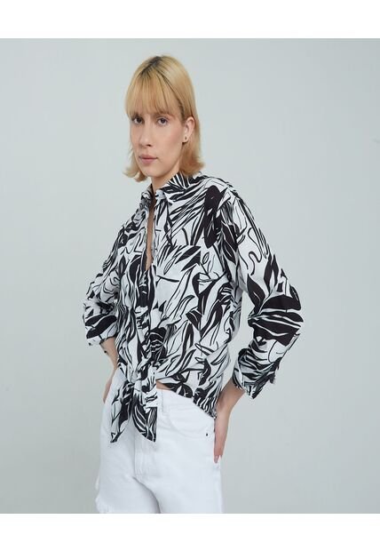 Camisa Para Mujer Manga Larga Color Crema Marca Ostu #40010160