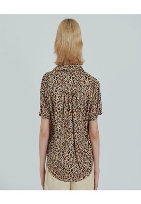 Blusa Para Mujer Manga Corta Color Café Marca Ostu #40120902