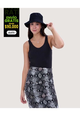 Camiseta Para Mujer Manga Sisa Cuello V Color Negro Marca Ostu #40092233 Ostu