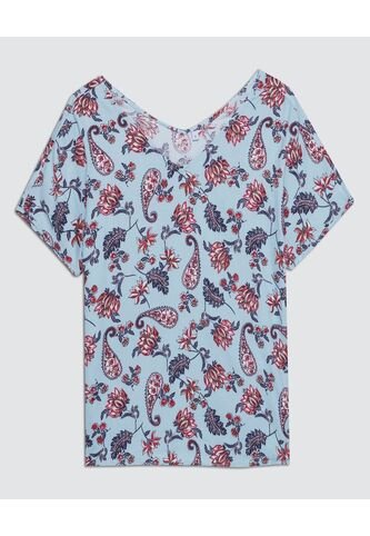 Blusa Para Mujer Manga Corta Color Azul Claro Marca Ostu #40120852 Ostu