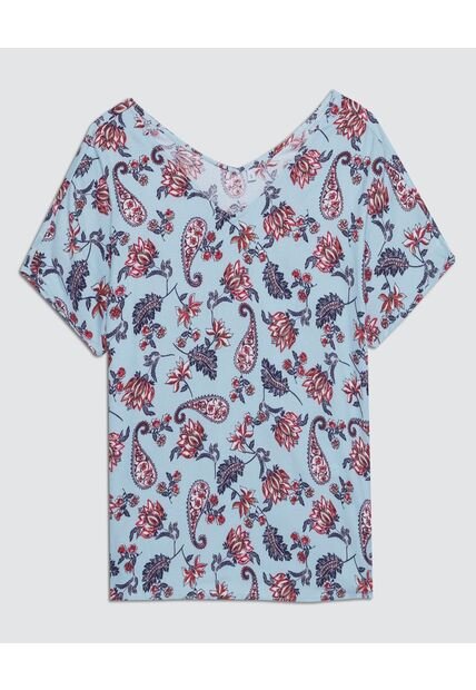 Blusa Para Mujer Manga Corta Color Azul Claro Marca Ostu #40120852