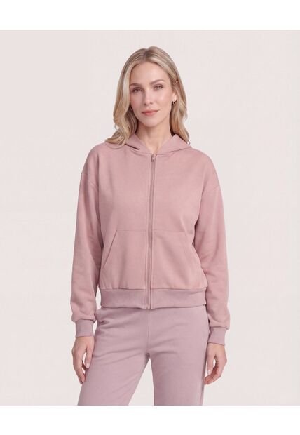 Hoodie Unicolor  Para Mujer Piel Ostu