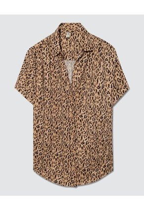 Blusa Para Mujer Manga Corta Color Café Marca Ostu #40120902