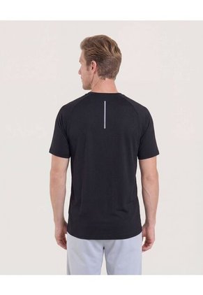Camiseta Texturizada Con Reflectivo  Para Hombre Negro Ostu