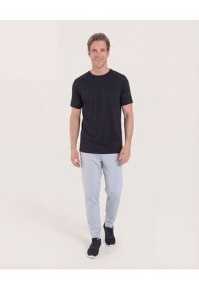 Camiseta Texturizada Con Reflectivo  Para Hombre Negro Ostu