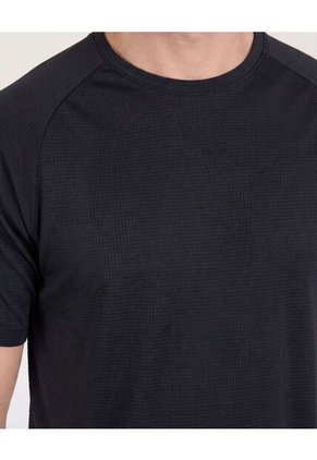 Camiseta Texturizada Con Reflectivo  Para Hombre Negro Ostu