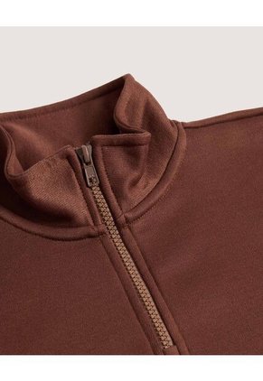 Buzo Cuello Alto  Para Mujer Café Ostu