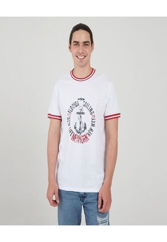 Camiseta Para Hombre Manga Corta Color Blanco Marca Ostu #60091090 Ostu