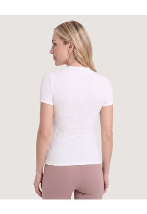 Camiseta Con Textura  Para Mujer Crema Ostu