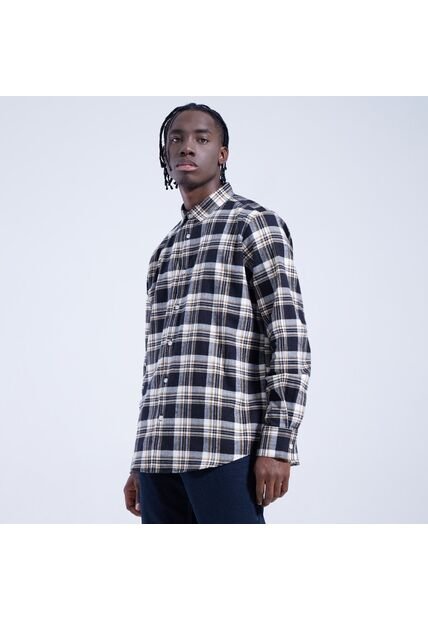 Camisa Para Hombre Manga Larga Sin Bolsillo Color Negro Marca Ostu #60010589