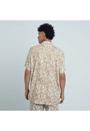 Camisa Para Hombre Manga Corta Sin Bolsillo Color Café  Marca Ostu #60010603