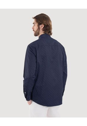 Camisa Para Hombre Manga Larga Con Bolsillo Cuello Casual M Color Azul Marca Ostu #60010859