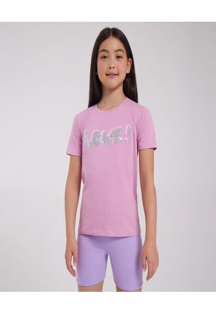 Camiseta Para Niña Manga Corta Color Rosado  Marca Ostu #90090146