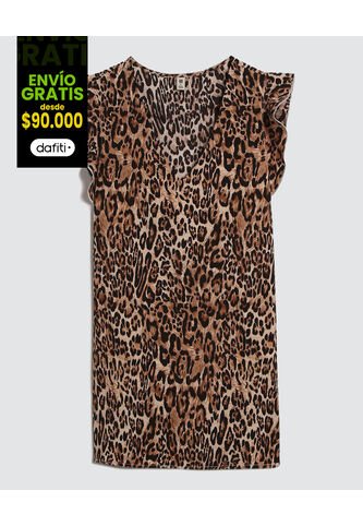 Blusa Para Mujer Manga Corta Color Café  Marca Ostu #40121039 Ostu