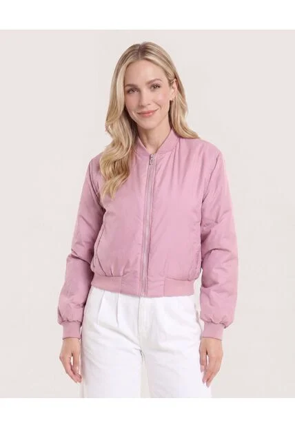 Chaqueta Bomber Para Mujer  Para Mujer Rosa Ostu