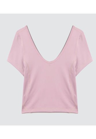 Crop Top Para Mujer Manga Corta Color Morado Marca Ostu #40092191 Ostu