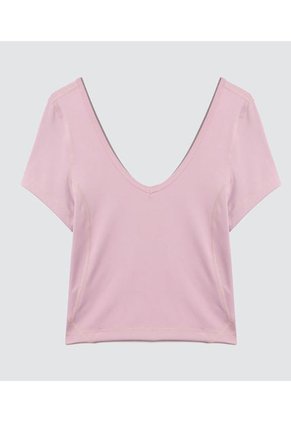 Crop Top Para Mujer Manga Corta Color Morado Marca Ostu #40092191