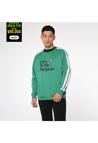 Buzo Para Hombre Cuello Redondo Color Verde  Marca Ostu #60060225 Ostu