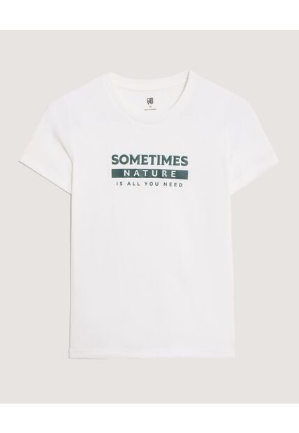 Camiseta Screen Cuello Redondo Para Niño  Infantil Niño Crema Ostu